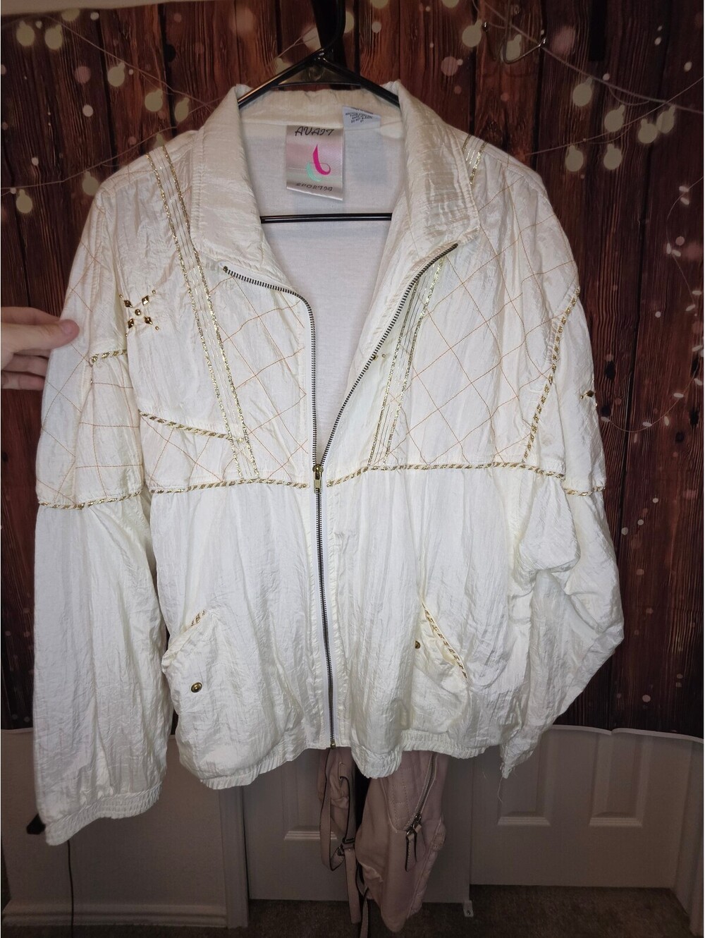 Aquagirl Sports White Quilted Lightweight Jacket with Gold Trim